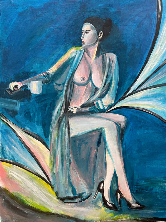 Morning Coffee — Original Acrylic Painting
