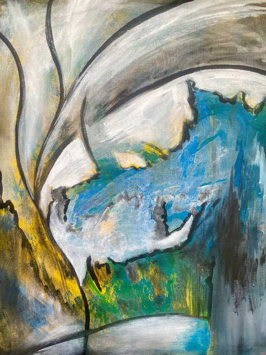 Thin tree - Abstract Landscape — Original Painting